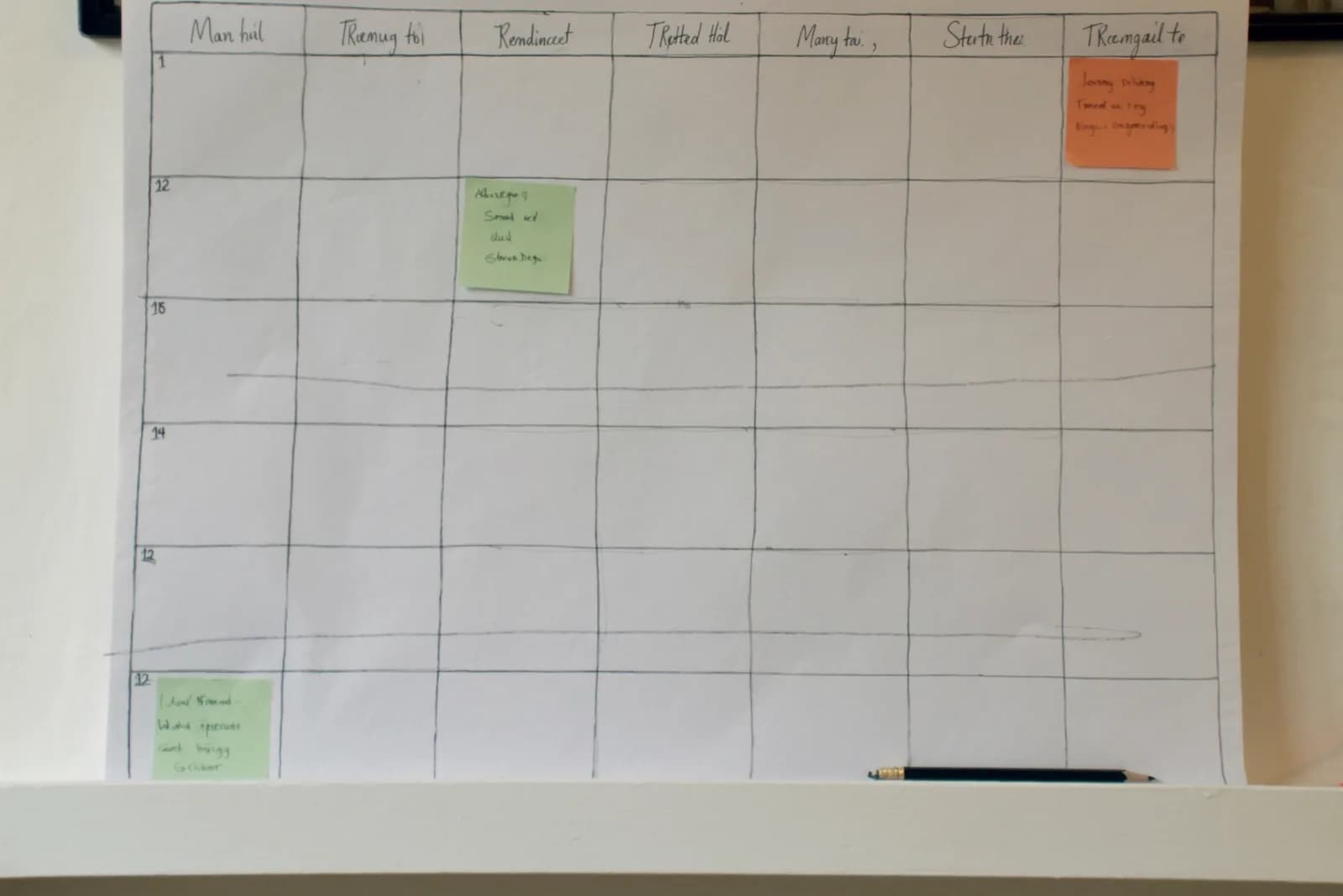 Whiteboard mit Wochenplan und Haftnotizen in einem hellen Büro